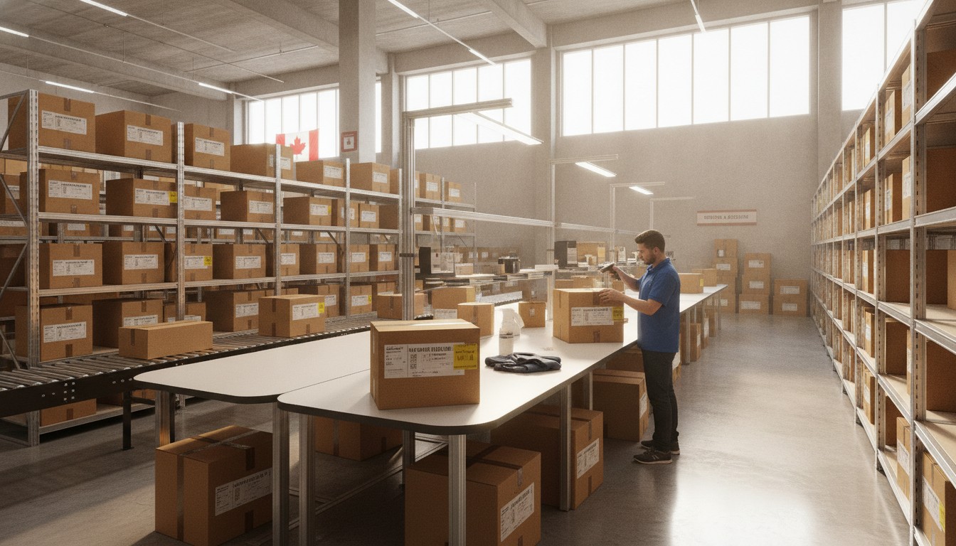 E-commerce returns processing center in a Canadian warehouse - SME returns management 2026
