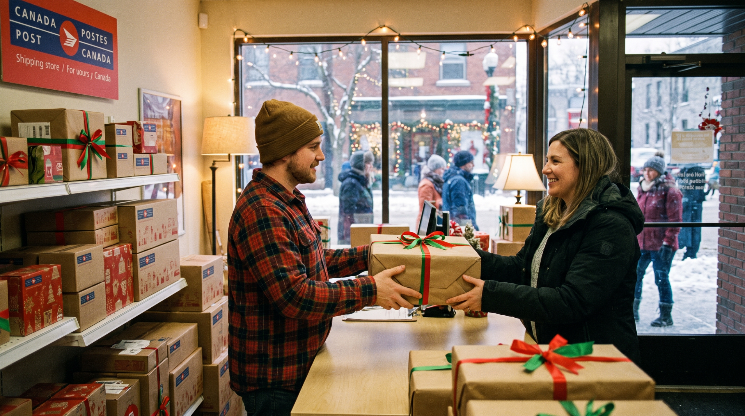 Comptoir d'expédition canadien en décembre respectant les dates limites d'expédition des Fêtes 2026